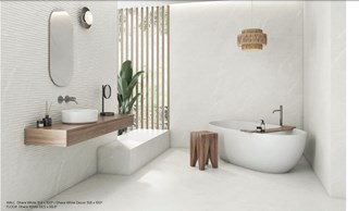 DHARA WHITE MATT RECT 595X595